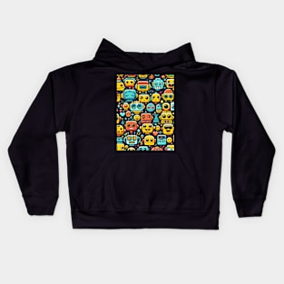 Robot Head Pattern Kids Hoodie